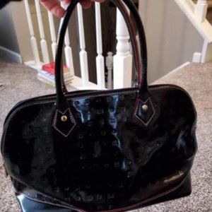 Arcadia Top Handle Black Patent Leather